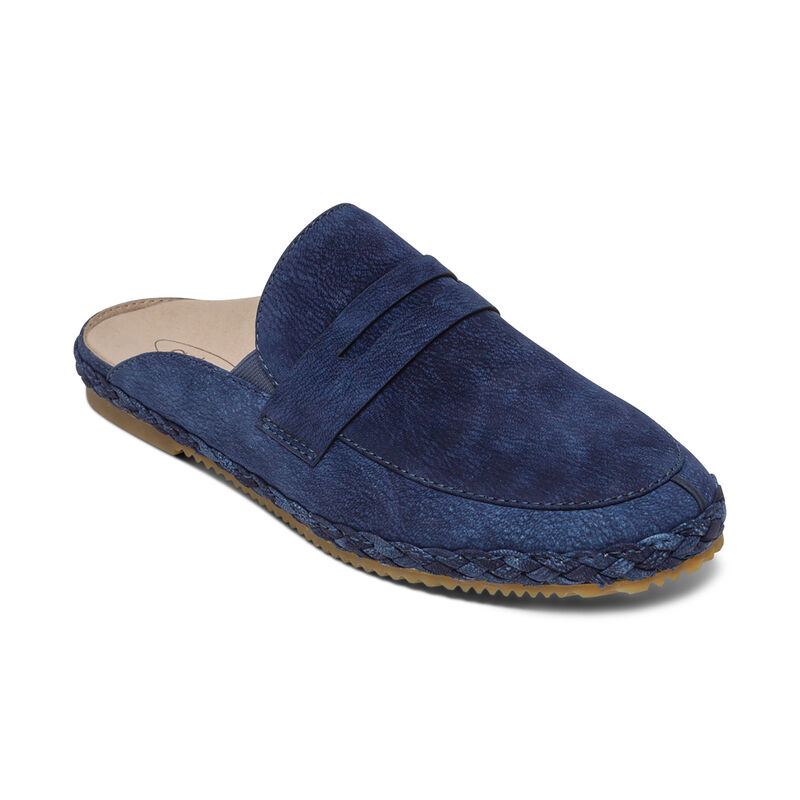 Aetrex Womens Makayla Slip-On Mule Flats Blue - fvExaRXxw